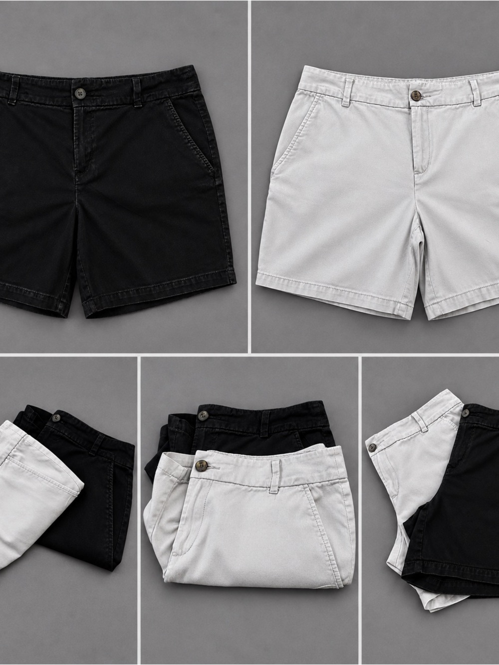 LOFT Women's Shorts - Black & Light Gray